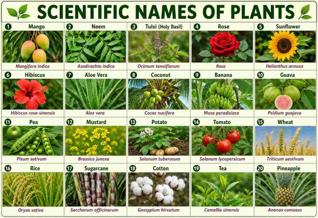 Scientific Names of Plants: Complete List With Meanings